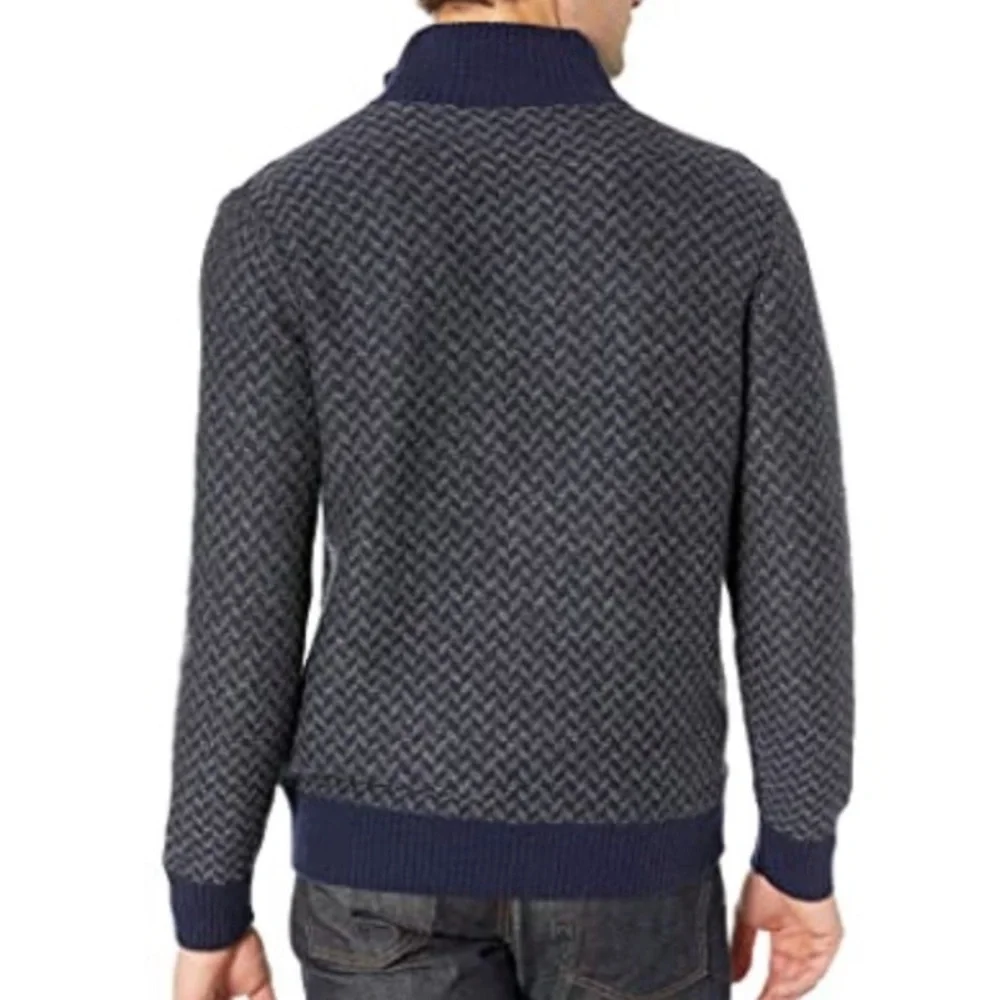 J. Crew Merino Wool Herringbone Half-Zip Sweater
